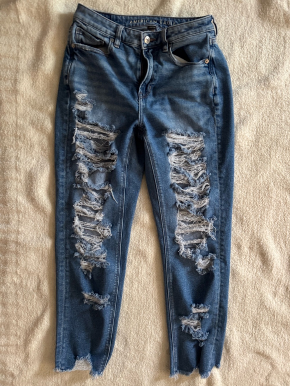 American Eagle Outfitters Ripped Skinny Jeans - Blue